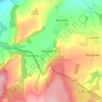 Topografische Karte Margrove Park, Höhe, Relief