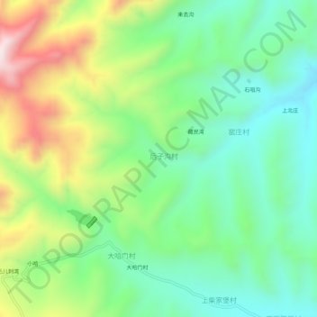 Topografische Karte 后子沟村, Höhe, Relief