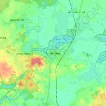 Topografische Karte Gransee, Höhe, Relief