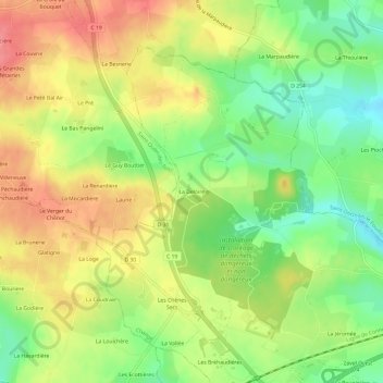 Topografische Karte La Deloire, Höhe, Relief