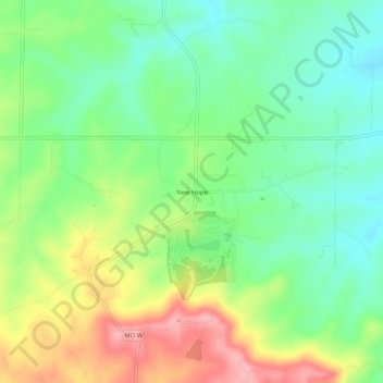 Topografische Karte New Hope, Höhe, Relief