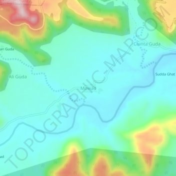 Topografische Karte Mowad, Höhe, Relief