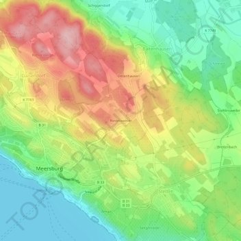 Topografische Karte Riedetsweiler, Höhe, Relief