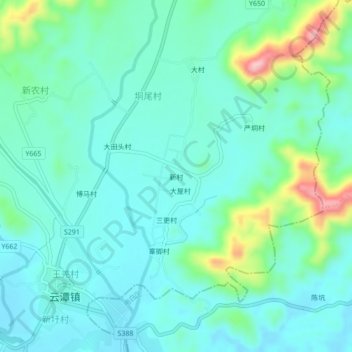 Topografische Karte 新村, Höhe, Relief