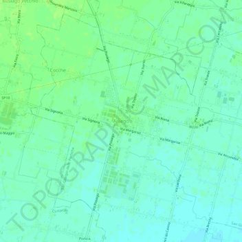 Topografische Karte Arsego, Höhe, Relief