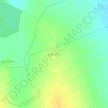 Topografische Karte Bapuram, Höhe, Relief