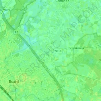 Topografische Karte Langenberg, Höhe, Relief