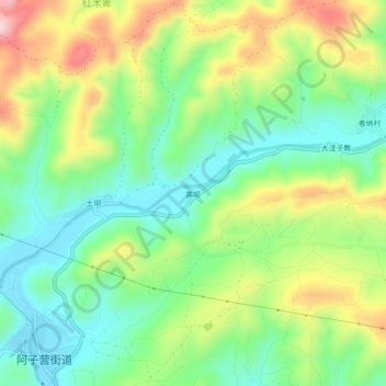 Topografische Karte 高坝, Höhe, Relief