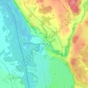 Topografische Karte Au, Höhe, Relief