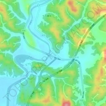 Topografische Karte 马头上, Höhe, Relief