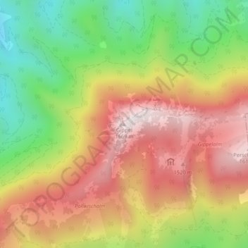 Topografische Karte Gippel, Höhe, Relief