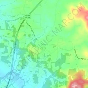 Topografische Karte Rickman, Höhe, Relief