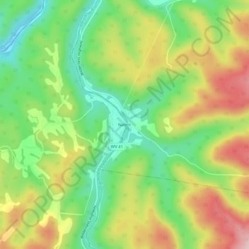 Topografische Karte Nallen, Höhe, Relief