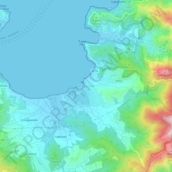 Topografische Karte Magazzini, Höhe, Relief