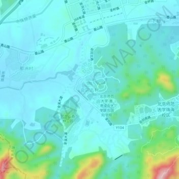 Topografische Karte 会同古村, Höhe, Relief