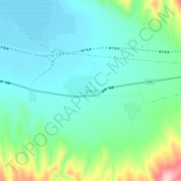 Topografische Karte 甘盐池, Höhe, Relief