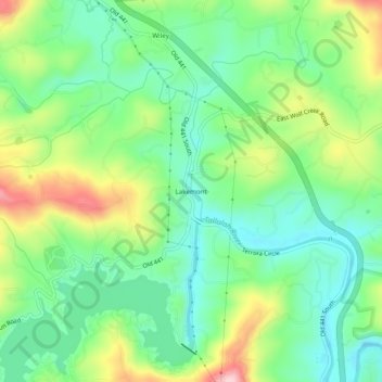 Topografische Karte Lakemont, Höhe, Relief