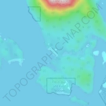 Topografische Karte Kakawis, Höhe, Relief