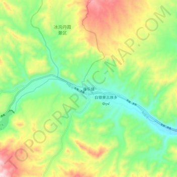 Topografische Karte 康乐镇, Höhe, Relief