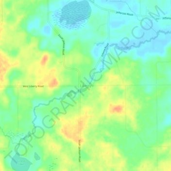 Topografische Karte Liberty, Höhe, Relief