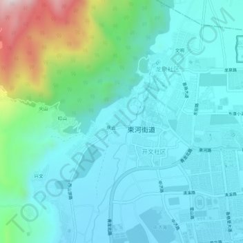 Topografische Karte 神拖阔, Höhe, Relief