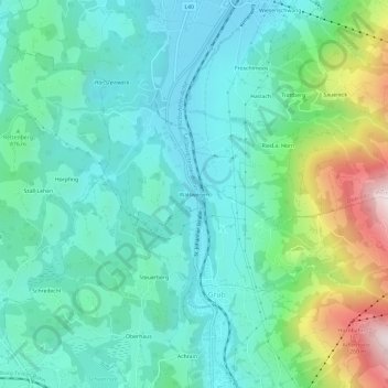 Topografische Karte Walswegen, Höhe, Relief