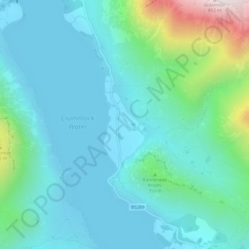 Topografische Karte Rannerdale, Höhe, Relief
