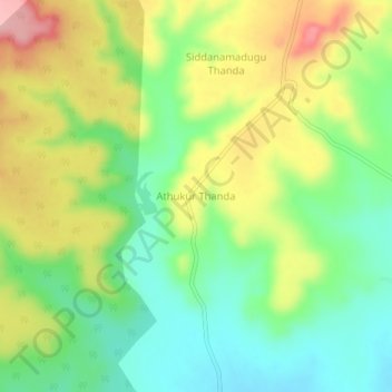 Topografische Karte Athukur Thanda, Höhe, Relief