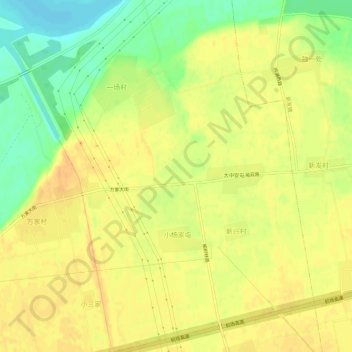 Topografische Karte 道里区, Höhe, Relief