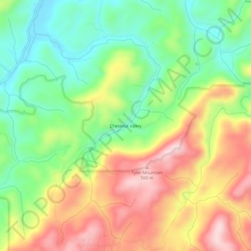 Topografische Karte Chestnut Valley, Höhe, Relief