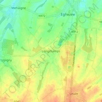 Topografische Karte Longchamps, Höhe, Relief