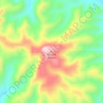 Topografische Karte Mount Andre, Höhe, Relief