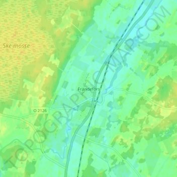 Topografische Karte Frändefors, Höhe, Relief