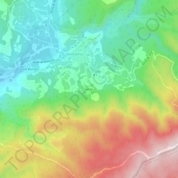 Topografische Karte Bel Air, Höhe, Relief
