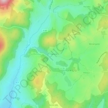 Topografische Karte Mâchefer, Höhe, Relief