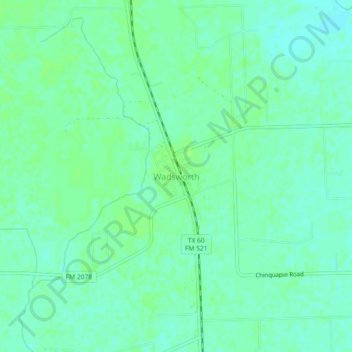 Topografische Karte Wadsworth, Höhe, Relief