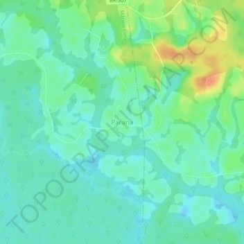 Topografische Karte Parana, Höhe, Relief