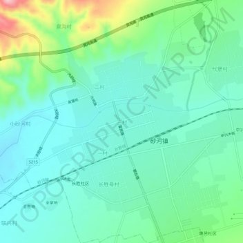 Topografische Karte 三村, Höhe, Relief