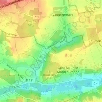 Topografische Karte Berchevilliers, Höhe, Relief