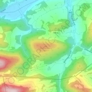 Topografische Karte Rechtenberg, Höhe, Relief