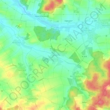 Topografische Karte Hausen, Höhe, Relief