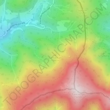 Topografische Karte Gamskogel, Höhe, Relief