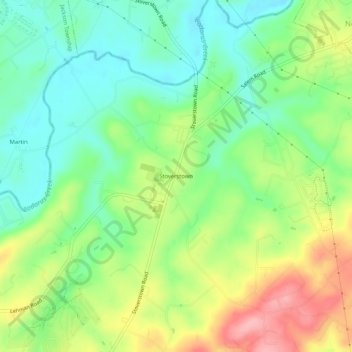 Topografische Karte Stoverstown, Höhe, Relief
