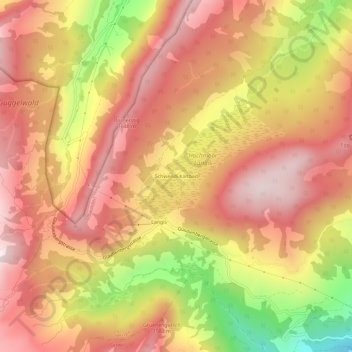 Topografische Karte Schwendi Kaltbad, Höhe, Relief
