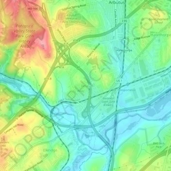 Topografische Karte Relay, Höhe, Relief