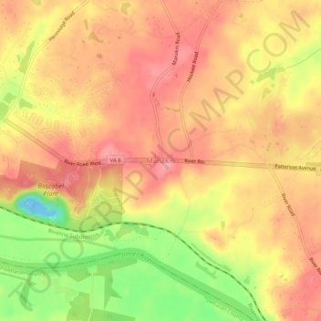 Topografische Karte Manakin, Höhe, Relief