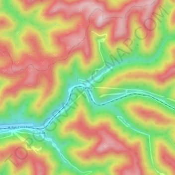 Topografische Karte Pardee, Höhe, Relief