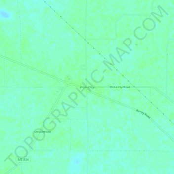 Topografische Karte Delta City, Höhe, Relief