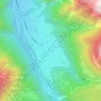 Topografische Karte Umhausen, Höhe, Relief