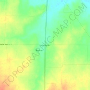 Topografische Karte Union Center, Höhe, Relief